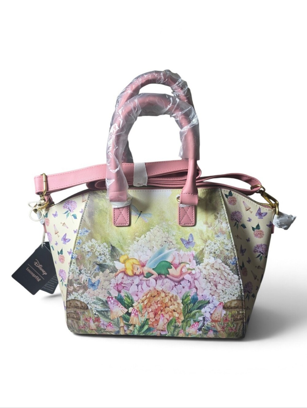 Loungefly Disney Tinker Bell Flower Nap Floral Satchel Bag Nwt - Picture 2 of 3